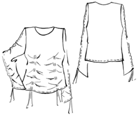 Выкройки больших размеров для полных: Выкройка нарядной блузки с длинными рукавами и передом со шнурками
