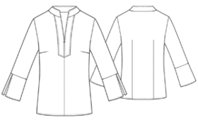 Выкройки больших размеров для полных: выкройка  блузки со стойкой