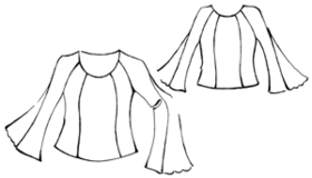 Выкройка женской блузки с рукавами реглан