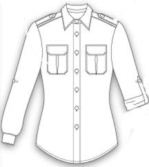 Выкройка приталенной блузки сафари с подворачивающимися рукавами