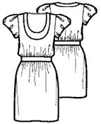 Выкройка короткого платья с рукавами