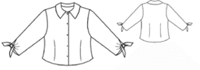 выкройка блузки для девочки с декоративными завязками на рукавах