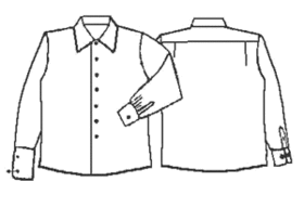 Выкройка классической мужской рубашки с длинным рукавом