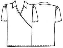 Выкройки больших размеров для полных: Выкройка блузки с эффектом запаха из трикотажа