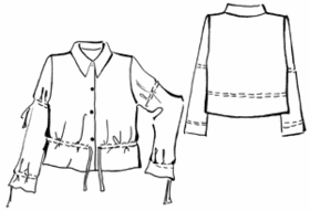 Выкройки больших размеров для полных: Выкройка блузки с кулисками на переде, спинке и рукавах