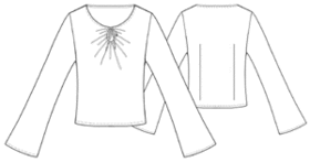 Выкройки больших размеров для полных: Выкройка короткой блузки с расширенными к низу рукавами