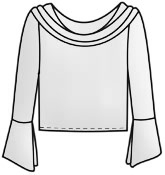 Выкройки больших размеров для полных: Выкройка блузки с драпировкой горловины и манжетами