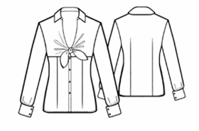 Выкройки больших размеров для полных: выкройка блузки с завязкой на переде и отрезным лифом