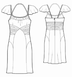Выкройки больших размеров для полных: Выкройка коктейльного платья с рукавами крылышками
