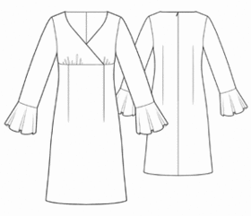 Выкройки больших размеров для полных: Выкройка платья с отрезным лифом и эффектом запаха