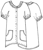 Выкройки больших размеров для полных: Выкройка платья с горловиной на резинке и накладными карманами