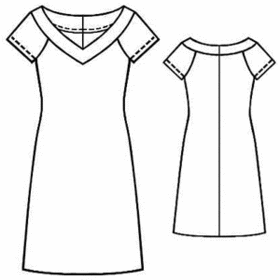 Выкройки больших размеров для полных: Выкройка платья с обтачкой горловины