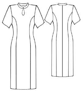 Выкройки больших размеров для полных: Выкройка длинного платья с воротником и разрезом