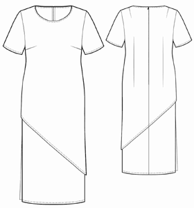 Выкройки больших размеров для полных: Выкройка двухслойное платье