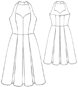 Выкройки больших размеров для полных: Выкройка платья с юбкой со встречными складками