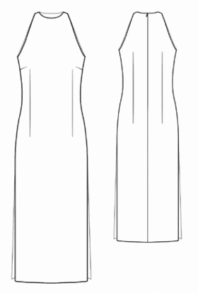 Выкройки больших размеров для полных: Выкройка длинного платья с разрезами в боковых швах