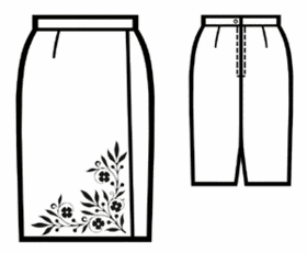 Выкройки больших размеров для полных: Выкройка прямой юбки с вышивкой