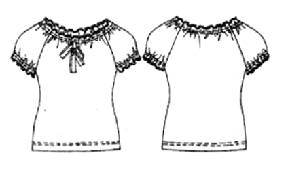 Выкройка блузки с рукавами реглан из трикотажа