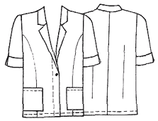 выкройка женской блузки с короткими рукавами с манжетами