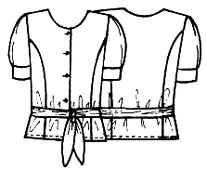 Выкройка блузки  без воротника