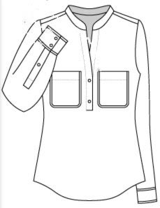 Выкройка оригинальной блузки поло с большими накладными карманами