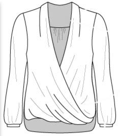 Выкройка двухярусной блузки с длинными рукавами