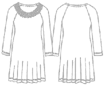 Выкройка платья с рукавами реглан