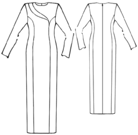 Выкройка платья в пол с длинными рукавами