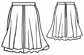 Выкройка двухслойной юбки