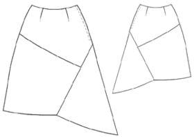Выкройка асимметричной юбки
